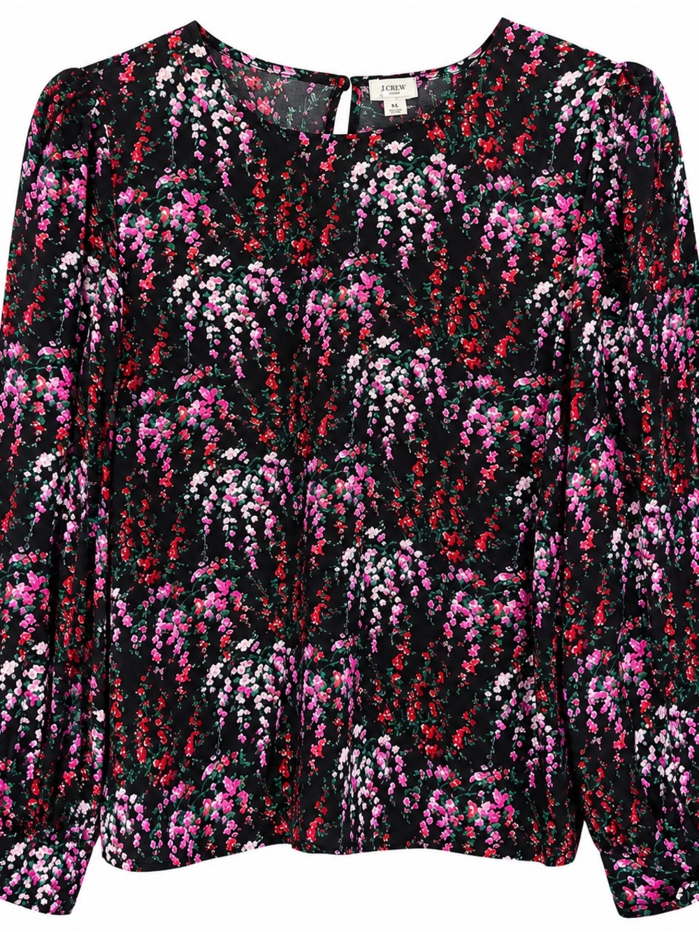 J. Crew Wisteria Floral Puff Sleeve Blouse - Size XL
